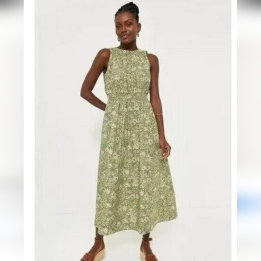 Tuckernuck Bergemot Green Floral Sleeveless Dress Numerous Sizes